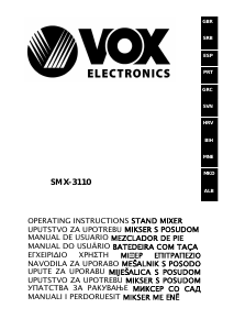 Priročnik Vox SMX3110 Samostoječi mešalnik