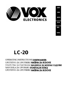 Priročnik Vox LC20 Pomivalni stroj