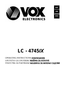 Manual Vox LC4745IX Dishwasher