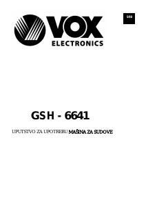 Priručnik Vox GSH6641 Perilica posuđa