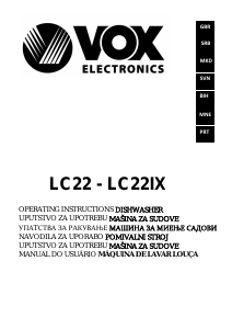 Manual Vox LC22 Dishwasher