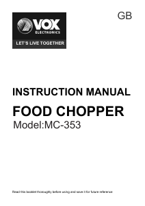 Manual Vox MC353 Chopper