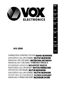 Priručnik Vox MS2006 Ručni blender