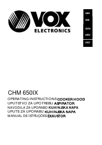 Priročnik Vox CHM650IX Kuhinjska napa
