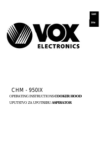 Priručnik Vox CHM950IX Kuhinjska napa