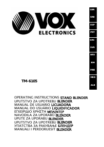 Прирачник Vox TM6105 Блендер