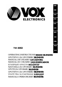 Εγχειρίδιο Vox TM6002 Μπλέντερ