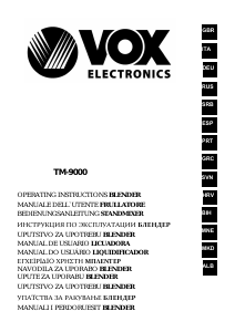 Manual de uso Vox TM9000 Batidora