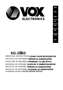 Priročnik Vox KG2650 Hladilnik in zamrzovalnik
