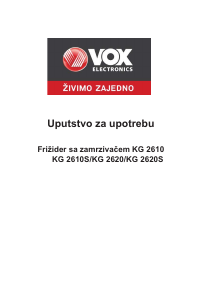Priručnik Vox KG2620 Frižider – zamrzivač