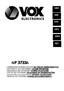 Handleiding Vox NF3733A Koel-vries combinatie