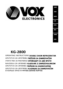 Εγχειρίδιο Vox KG2800 Ψυγειοκαταψύκτης