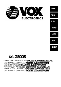 Handleiding Vox KG2500S Koel-vries combinatie