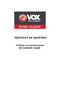 Priručnik Vox KK3220 Frižider – zamrzivač