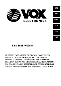 Handleiding Vox SBS6025IX Koel-vries combinatie