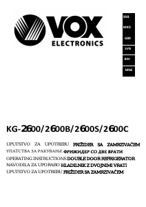 Handleiding Vox KG2600B Koel-vries combinatie