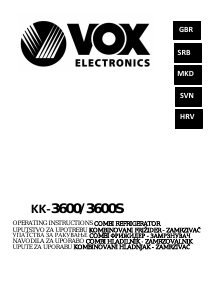Handleiding Vox KK3600S Koel-vries combinatie