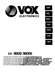 Handleiding Vox KK3600 Koel-vries combinatie