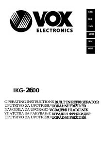 Priručnik Vox IKG2600 Frižider – zamrzivač