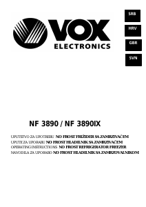 Handleiding Vox NF3890IX Koel-vries combinatie