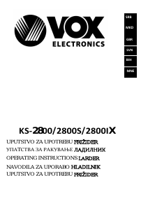 Priročnik Vox KS2800 Hladilnik