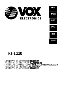 Manual Vox KS1110 Refrigerator