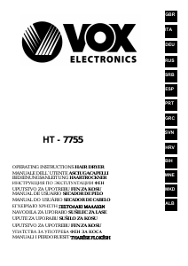 Manuale Vox HT7755 Asciugacapelli
