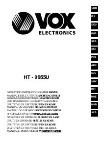 Priručnik Vox HT9955U Sušilo za kosu