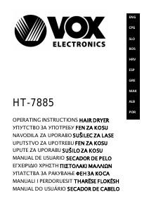 Priručnik Vox HT7885 Sušilo za kosu