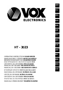 Εγχειρίδιο Vox HT3023 Πιστολάκι μαλλιών