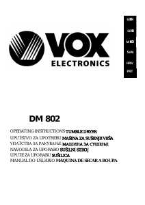 Manual Vox DM802 Máquina de secar roupa