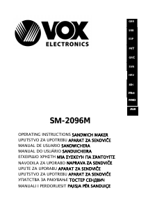 Manual Vox SM2096M Contact Grill