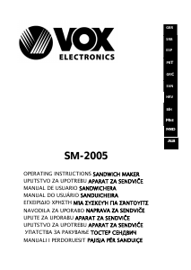 Manual Vox SM2005 Contact Grill