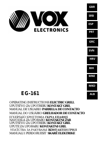 Manual Vox KG161 Grelhador de contacto