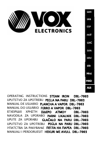 Manual de uso Vox DBL7003 Plancha