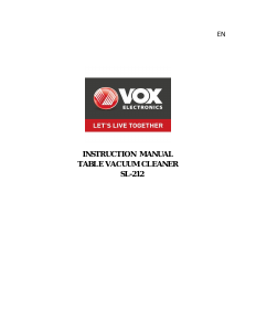 Manual Vox SL212 Vacuum Cleaner