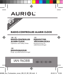 Bruksanvisning Auriol IAN 96388 Väckarklocka
