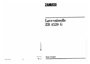 Mode d’emploi Zanussi ZB4520G Lave-vaisselle