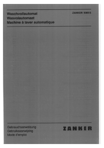 Mode d’emploi Zanker 5085S Lave-linge