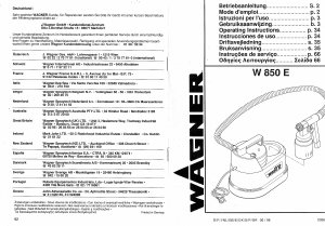 Manuale Wagner W 850 E Sistema di verniciatura