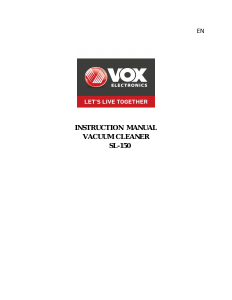 Manual Vox SL150 Vacuum Cleaner