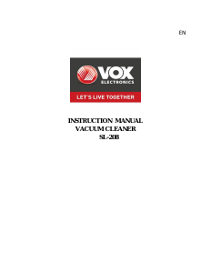 Manual Vox SL208 Vacuum Cleaner