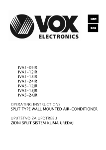 Manual Vox IVA1-09IR Air Conditioner