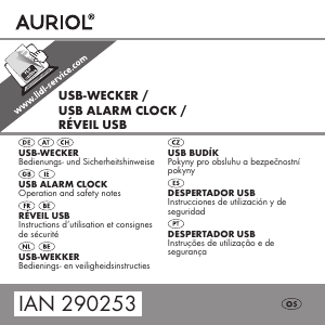Manual de uso Auriol IAN 290253 Despertador