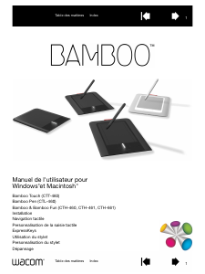 Mode d’emploi Wacom Bamboo Touch Tablette grafique