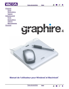 Mode d’emploi Wacom Graphire4 Tablette grafique