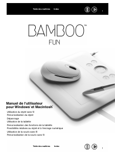 Mode d’emploi Wacom Bamboo Fun Tablette grafique