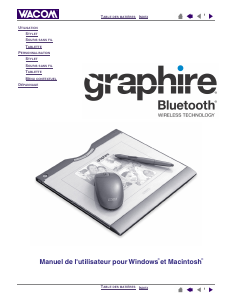 Mode d’emploi Wacom Graphire Bluetooth Tablette grafique