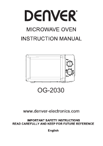 Instrukcja Denver OG-2030 Kuchenka mikrofalowa