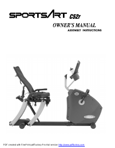 Manual SportsArt C52R Exercise Bike